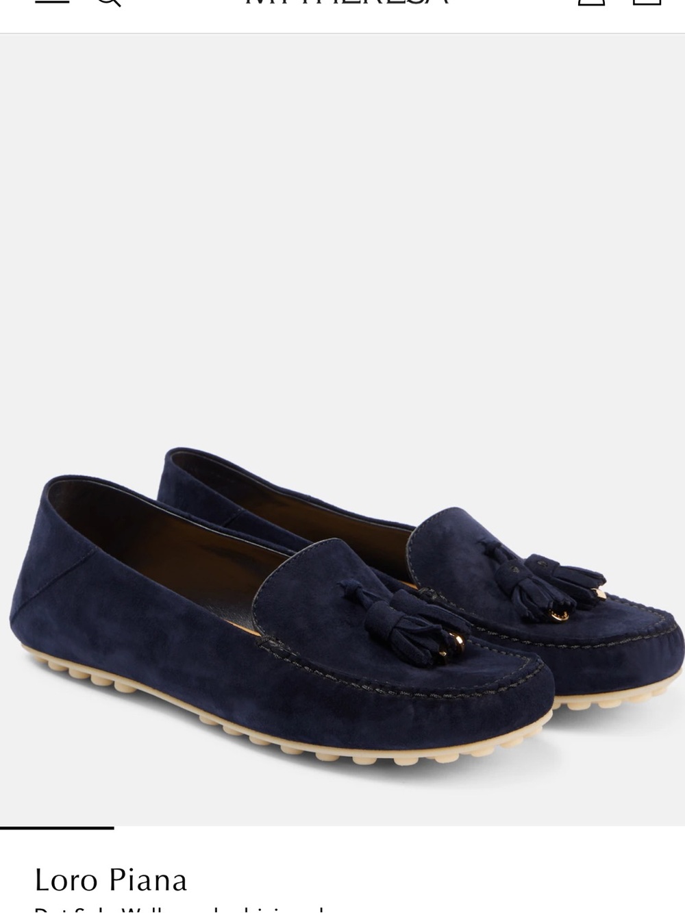 Loro Piana Dot Sole Navy Suede Tassel Driving Moccasins size 38